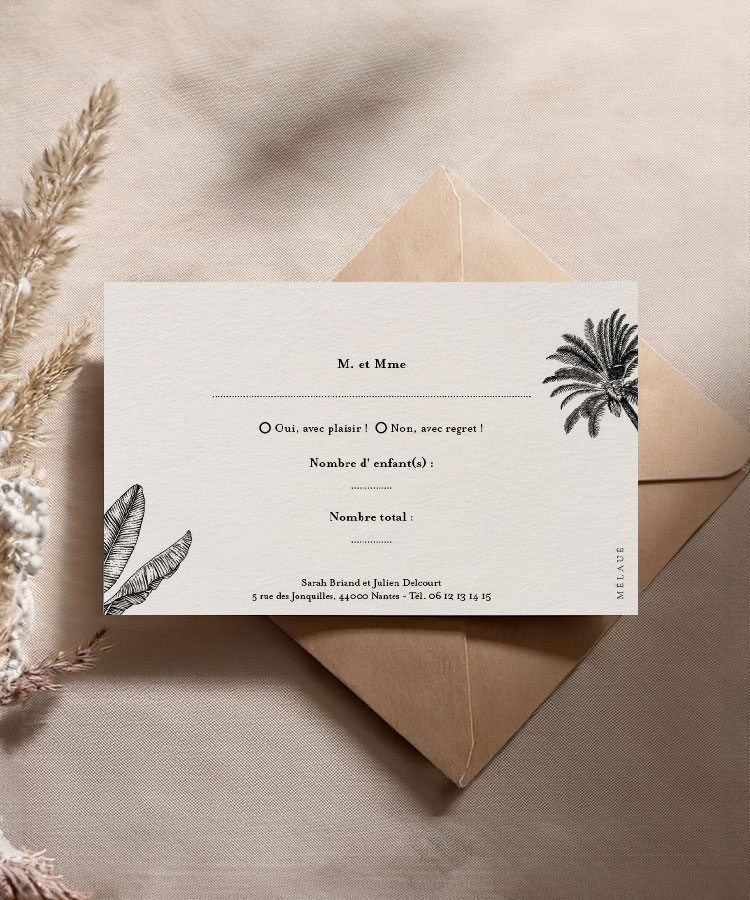 Carton réponse Palmier